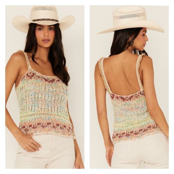 Free People Palmetto Multicolor Knit Tank Top XS - Picture 1 of 6